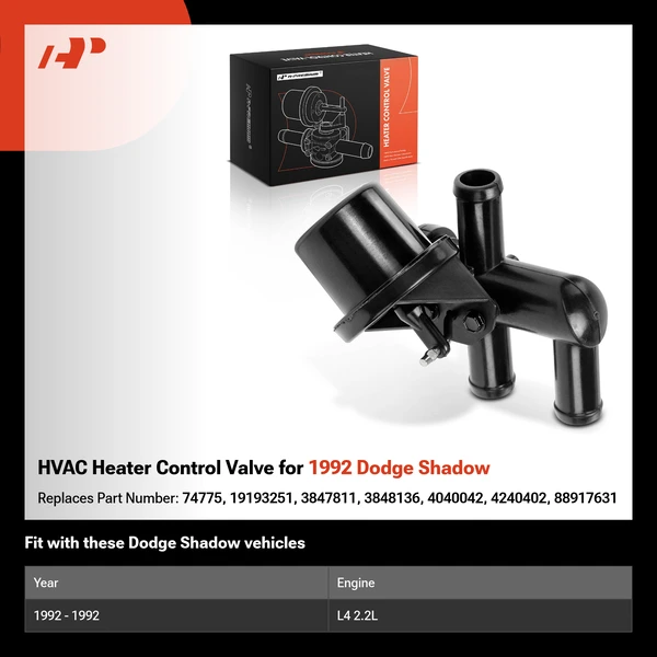 HVAC Heater Control Valve for 1992 Dodge Shadow