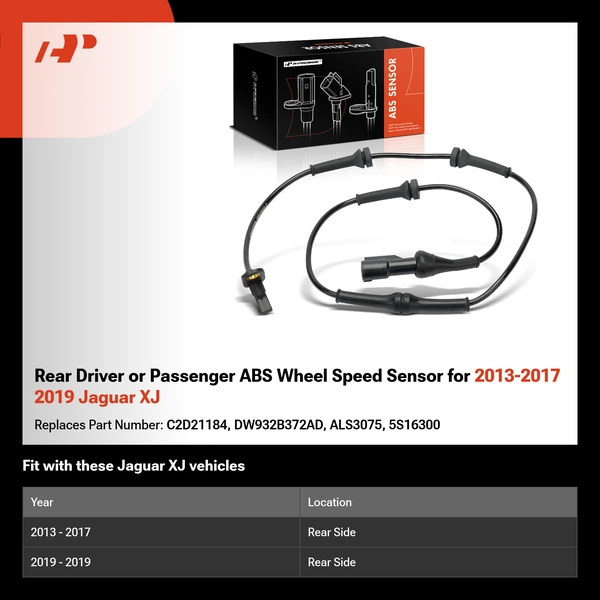 Rear Driver or Passenger ABS Wheel Speed Sensor for 2013-2017 2019 Jaguar XJ