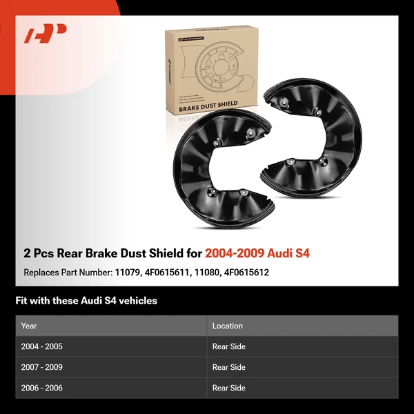 2 Pcs Rear Brake Dust Shield for 2004-2009 Audi S4