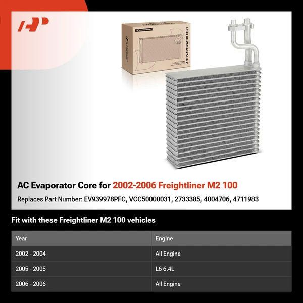 AC Evaporator Core for 2002-2006 Freightliner M2 100