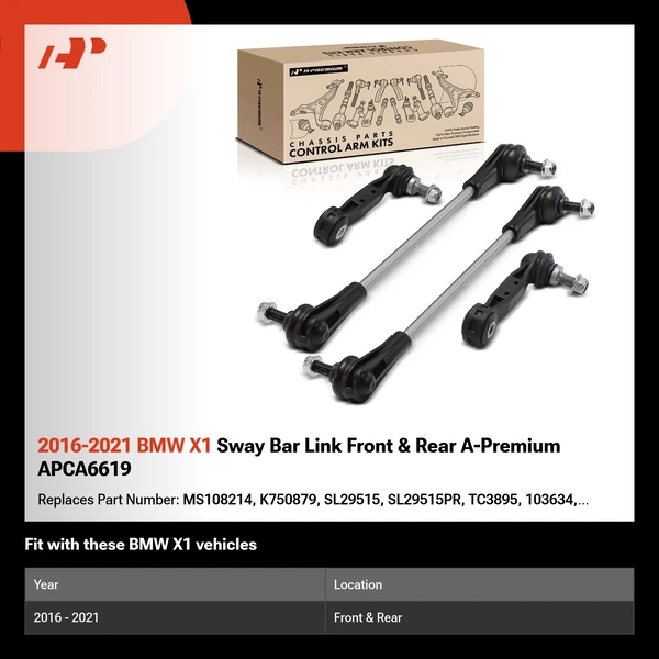 2016-2021 BMW X1 Sway Bar Link Front & Rear A-Premium APCA6619