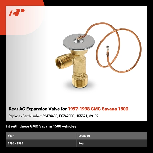 Rear AC Expansion Valve for 1997-1998 GMC Savana 1500