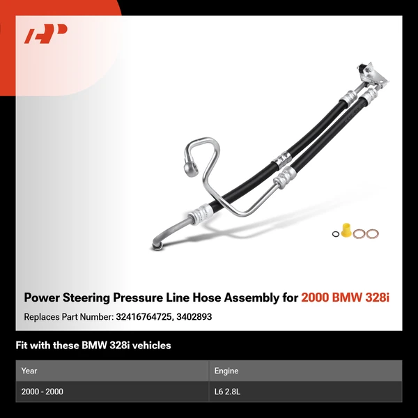 Power Steering Pressure Line Hose Assembly for 2000 BMW 328i