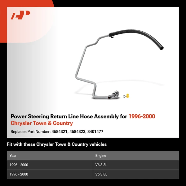Power Steering Return Line Hose Assembly for 1996-2000 Chrysler Town & Country