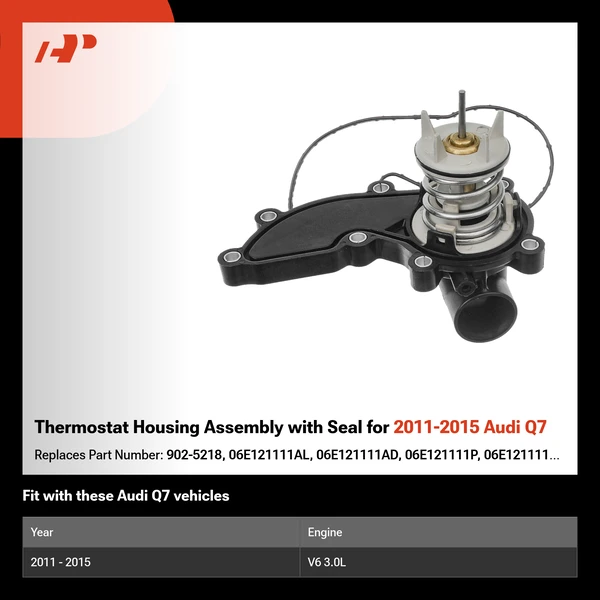 Thermostat Housing Assembly with Seal for 2011-2015 Audi Q7