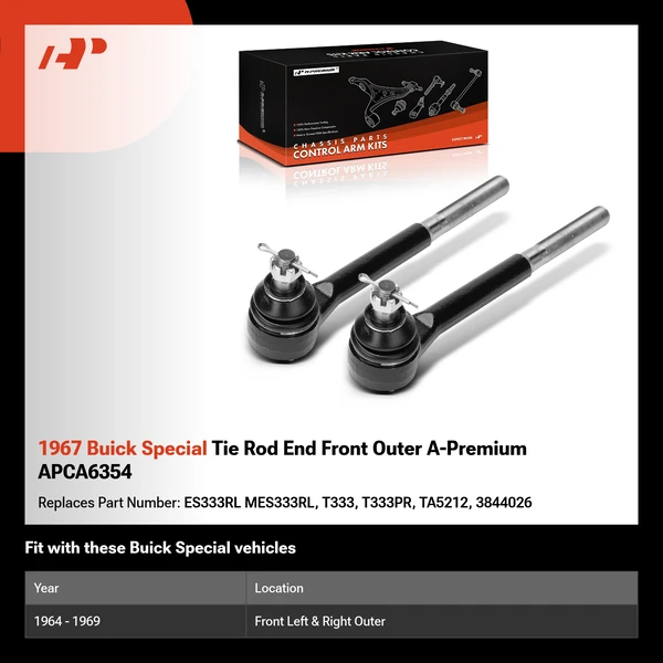 1967 Buick Special Tie Rod End Front Outer A-Premium APCA6354