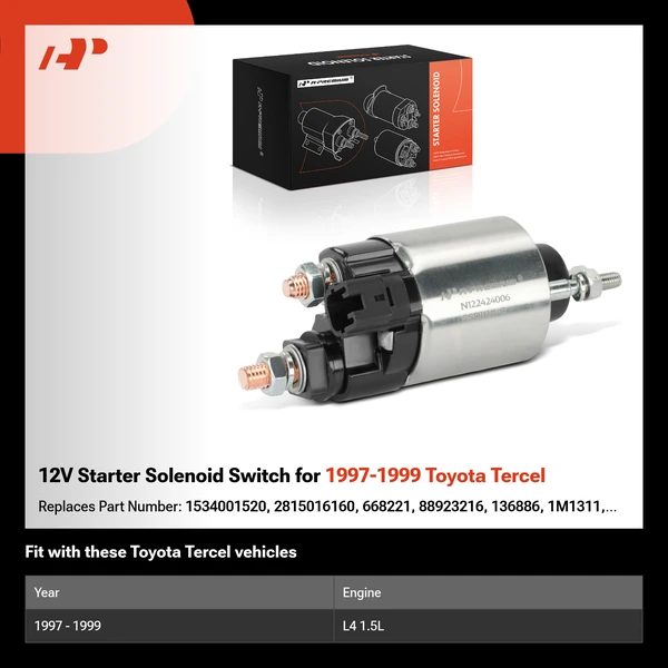 12V Starter Solenoid Switch for 1997-1999 Toyota Tercel