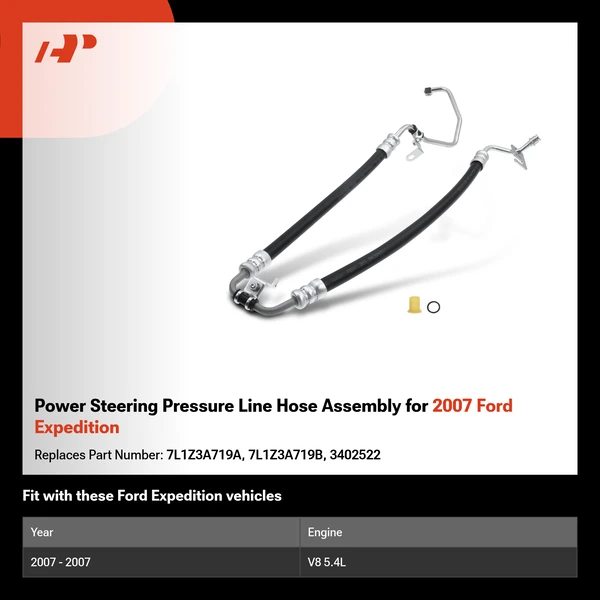 Power Steering Pressure Line Hose Assembly for 2007 Ford Expedition