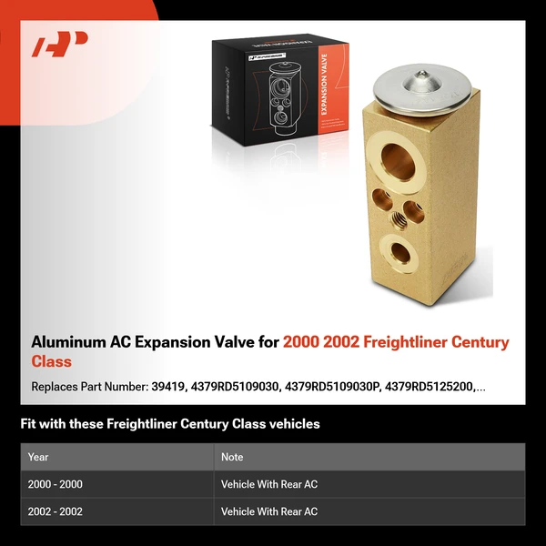 Aluminum AC Expansion Valve for 2000 2002 Freightliner Century Class