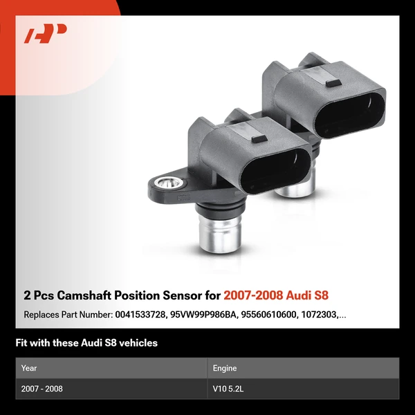 2 Pcs Camshaft Position Sensor for 2007-2008 Audi S8