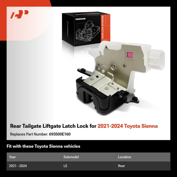 Rear Tailgate Liftgate Latch Lock for 2021-2024 Toyota Sienna