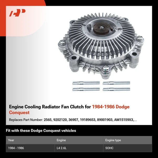 Engine Cooling Radiator Fan Clutch for 1984-1986 Dodge Conquest
