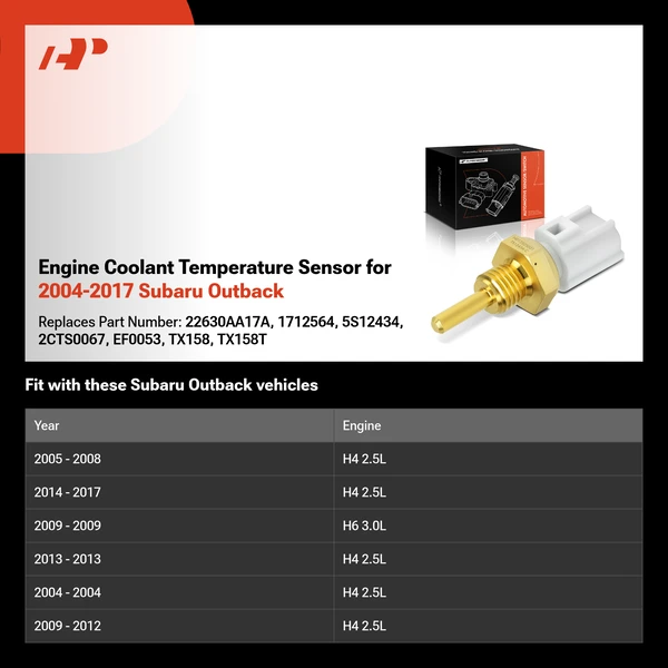Engine Coolant Temperature Sensor for 2004-2017 Subaru Outback