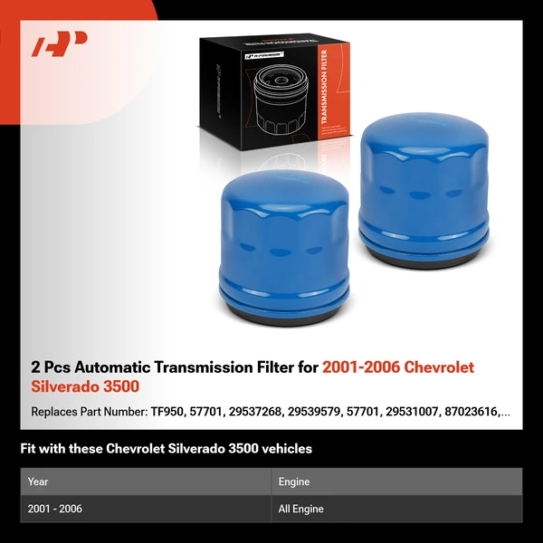 2 Pcs Automatic Transmission Filter for 2001-2006 Chevrolet Silverado 3500