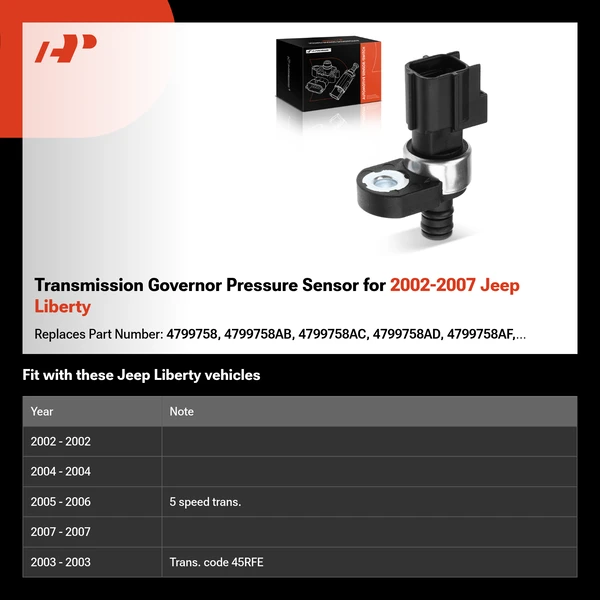 Transmission Governor Pressure Sensor for 2002-2007 Jeep Liberty