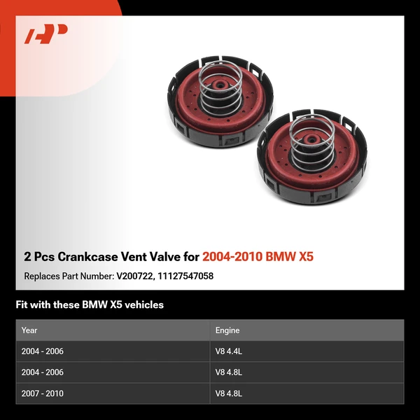 2 Pcs Crankcase Vent Valve for 2004-2010 BMW X5
