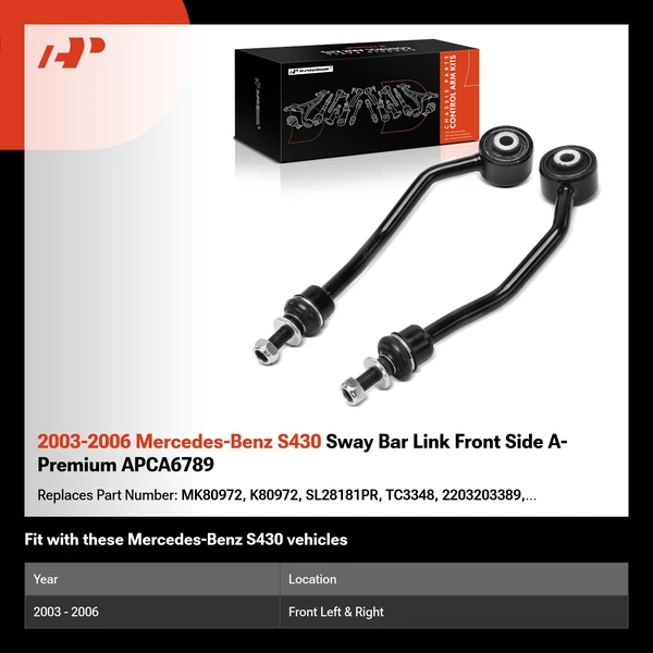 2003-2006 Mercedes-Benz S430 Sway Bar Link Front Side A-Premium APCA6789