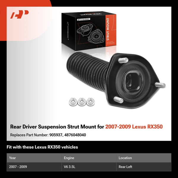 Rear Driver Suspension Strut Mount for 2007-2009 Lexus RX350