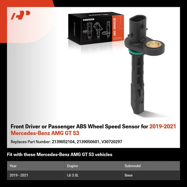 Front Driver or Passenger ABS Wheel Speed Sensor for 2019-2021 Mercedes-Benz AMG GT 53
