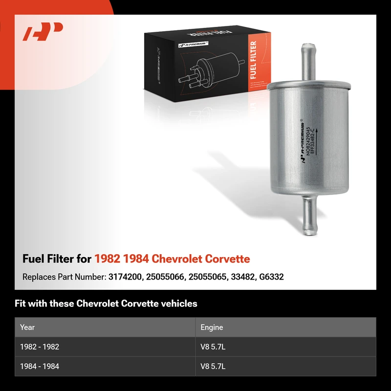 Fuel Filter for 1982 1984 Chevrolet Corvette