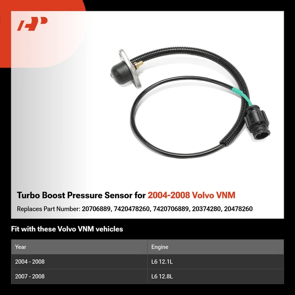 Turbo Boost Pressure Sensor for 2004-2008 Volvo VNM