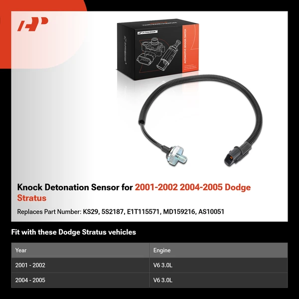Knock Detonation Sensor for 2001-2002 2004-2005 Dodge Stratus