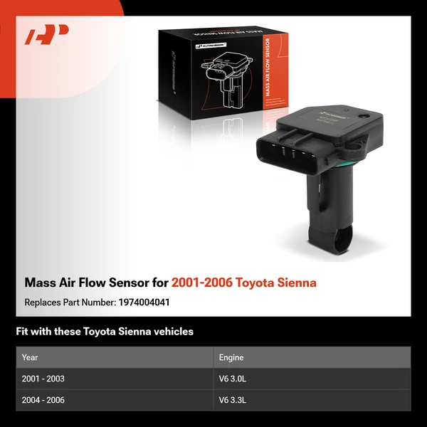 Mass Air Flow Sensor for 2001-2006 Toyota Sienna