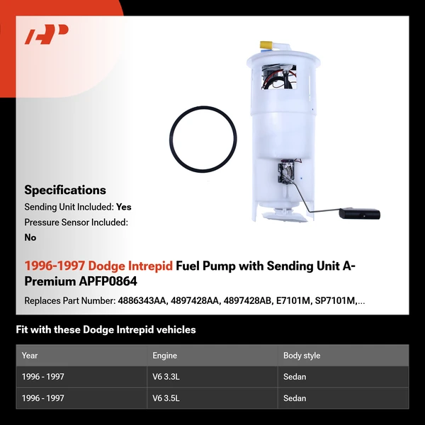1996-1997 Dodge Intrepid Fuel Pump with Sending Unit A-Premium APFP0864