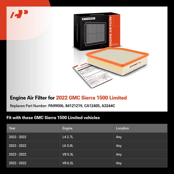 Engine Air Filter for 2022 GMC Sierra 1500 Limited