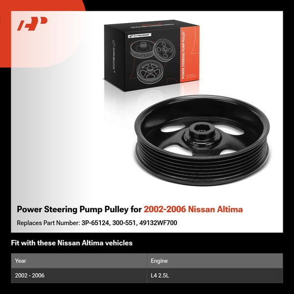 Power Steering Pump Pulley for 2002-2006 Nissan Altima