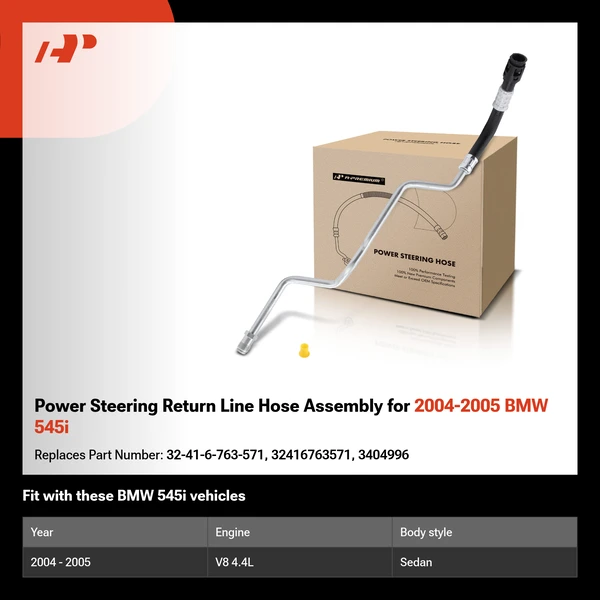 Power Steering Return Line Hose Assembly for 2004-2005 BMW 545i