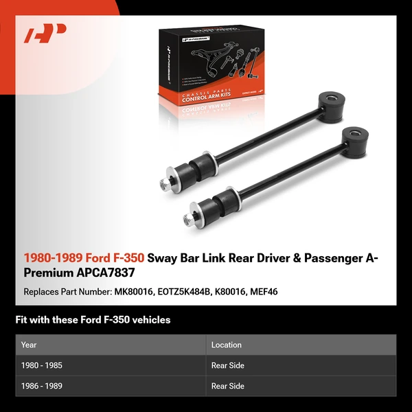 1980-1989 Ford F-350 Sway Bar Link Rear Driver & Passenger A-Premium APCA7837