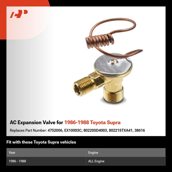 AC Expansion Valve for 1986-1988 Toyota Supra