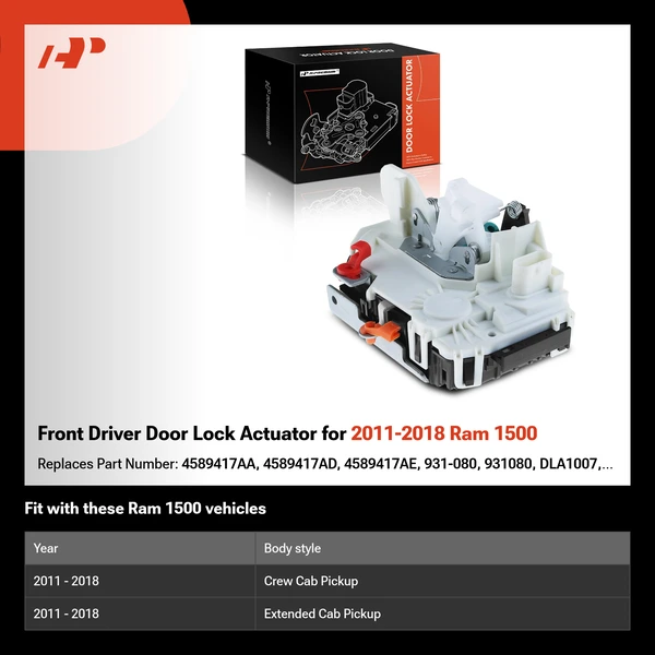 Front Driver Door Lock Actuator for 2011-2018 Ram 1500