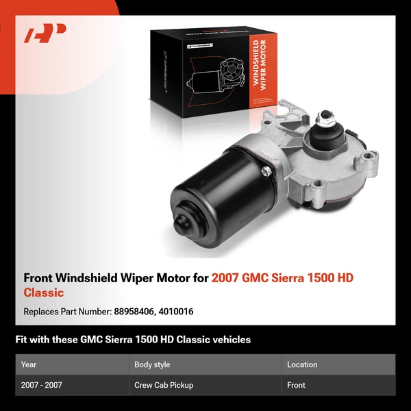 Front Windshield Wiper Motor for 2007 GMC Sierra 1500 HD Classic