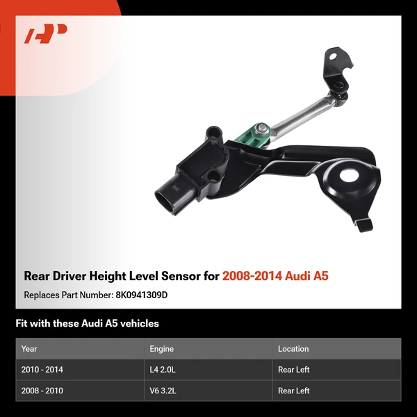 Rear Driver Height Level Sensor for 2008-2014 Audi A5
