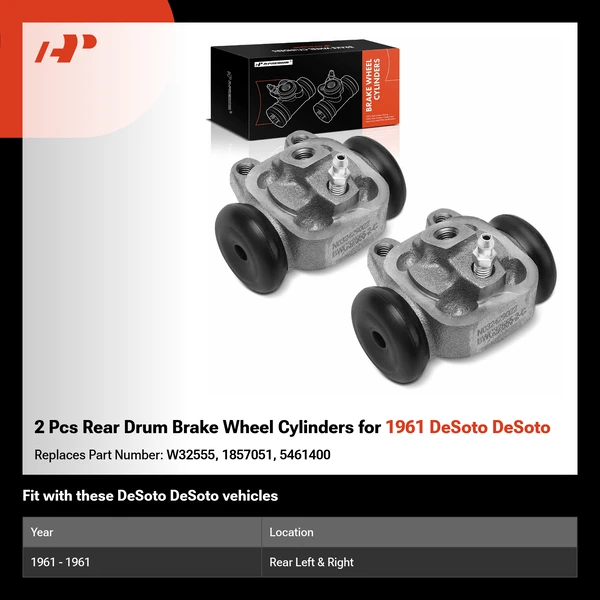 2 Pcs Rear Drum Brake Wheel Cylinders for 1961 DeSoto DeSoto