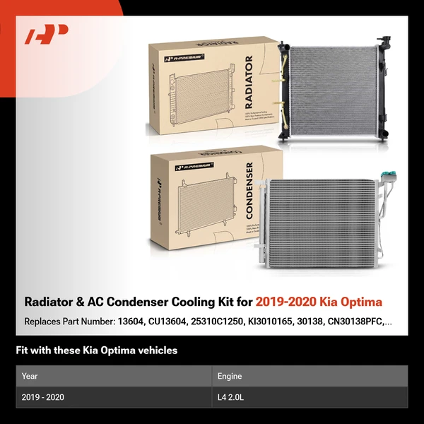 Radiator & AC Condenser Cooling Kit for 2019-2020 Kia Optima