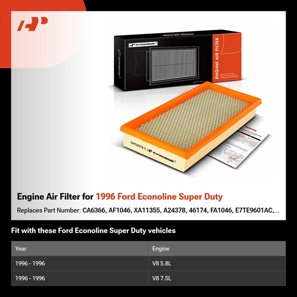Engine Air Filter for 1996 Ford Econoline Super Duty