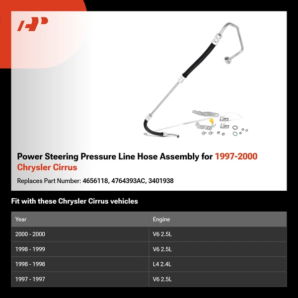 Power Steering Pressure Line Hose Assembly for 1997-2000 Chrysler Cirrus