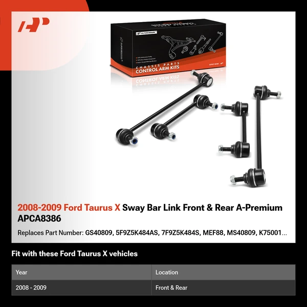 2008-2009 Ford Taurus X Sway Bar Link Front & Rear A-Premium APCA8386