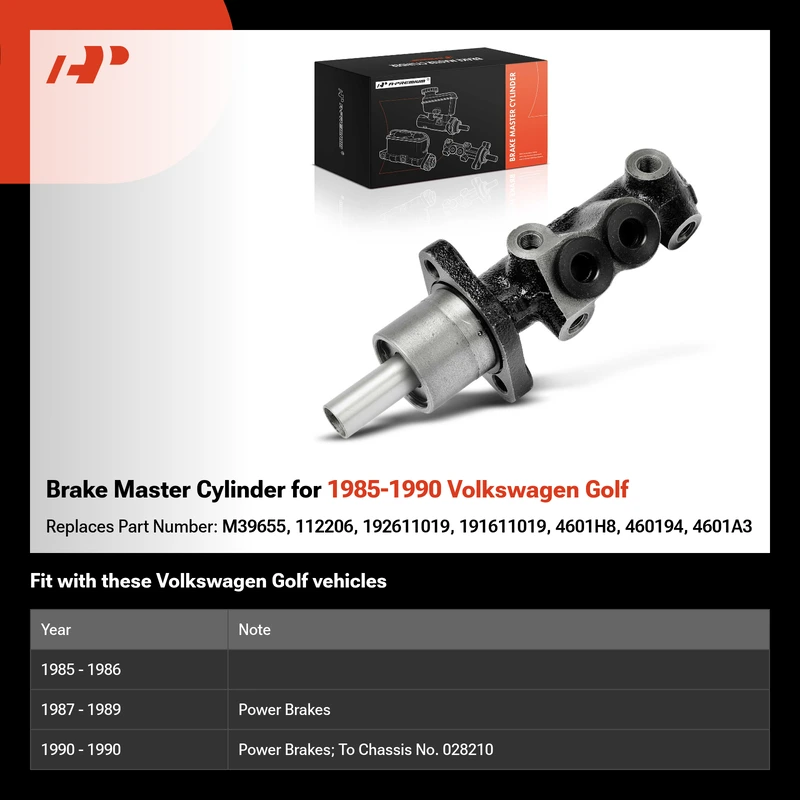 Brake Master Cylinder for 1985-1990 Volkswagen Golf