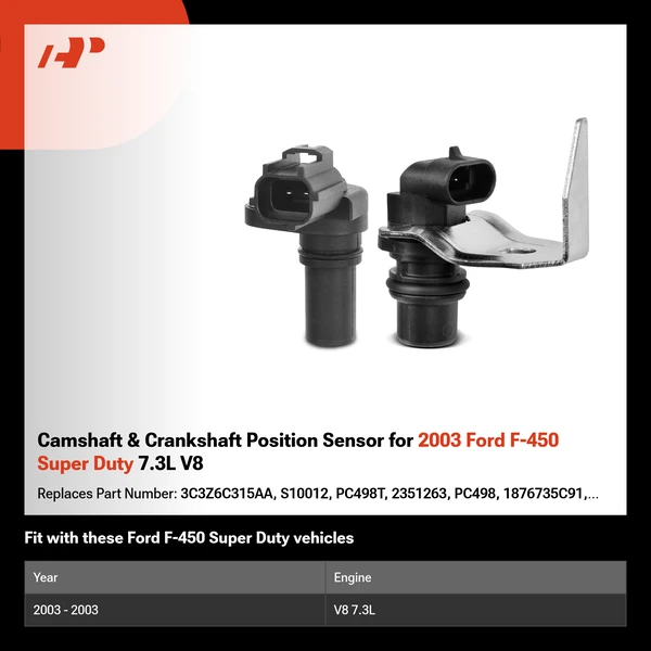 Camshaft & Crankshaft Position Sensor for 2003 Ford F-450 Super Duty 7.3L V8