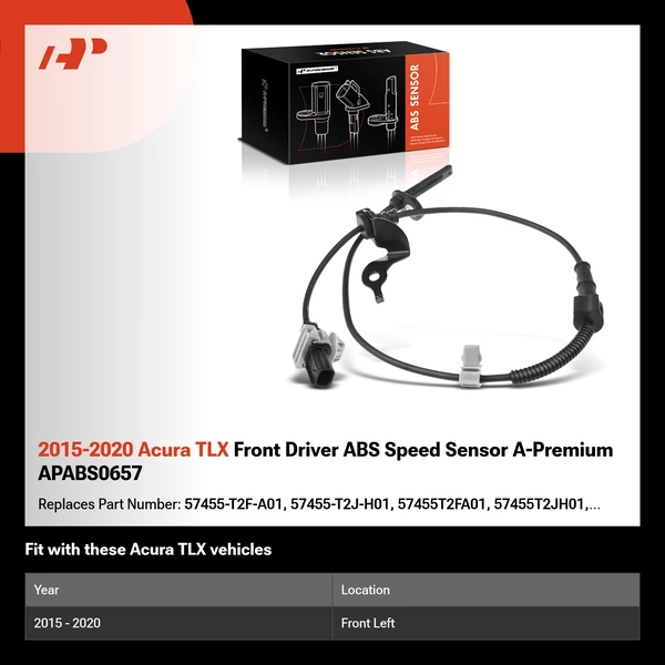 2015-2020 Acura TLX Front Driver ABS Speed Sensor A-Premium APABS0657
