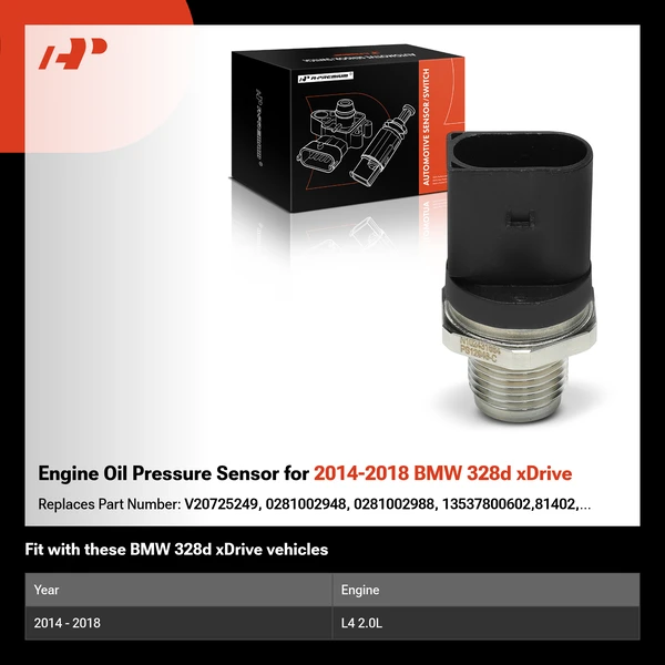 Engine Oil Pressure Sensor for 2014-2018 BMW 328d xDrive