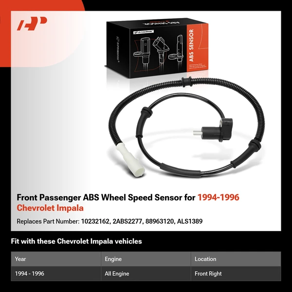 Front Passenger ABS Wheel Speed Sensor for 1994-1996 Chevrolet Impala