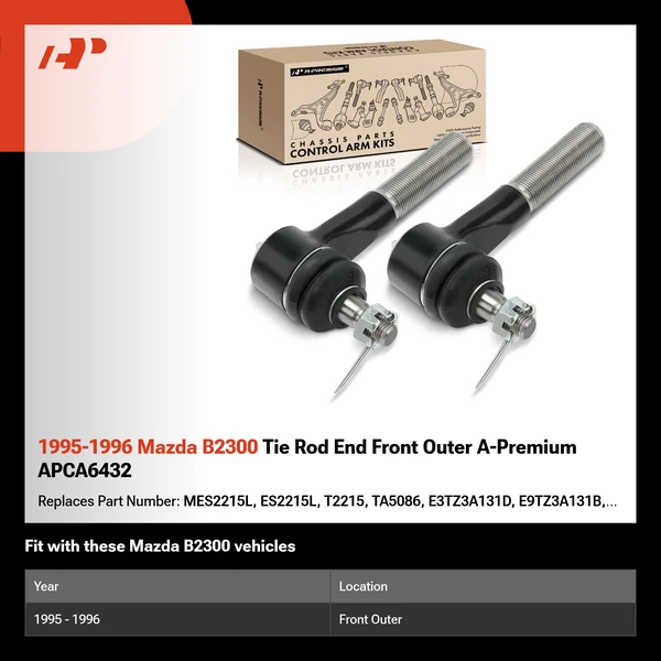 1995-1996 Mazda B2300 Tie Rod End Front Outer A-Premium APCA6432