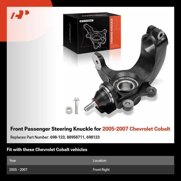 Front Passenger Steering Knuckle for 2005-2007 Chevrolet Cobalt