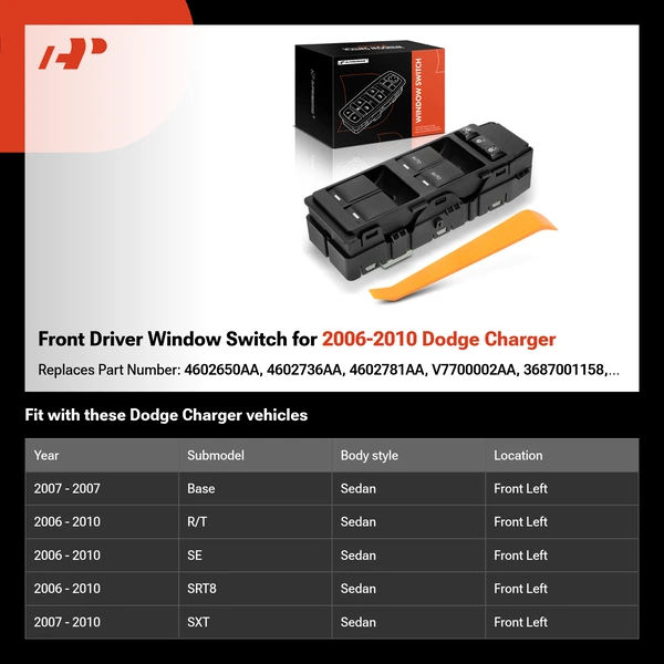 Front Driver Window Switch for 2006-2010 Dodge Charger