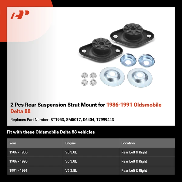 2 Pcs Rear Suspension Strut Mount for 1986-1991 Oldsmobile Delta 88